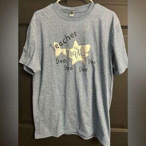 Blue Teacher Shark Graphic T-Shirt